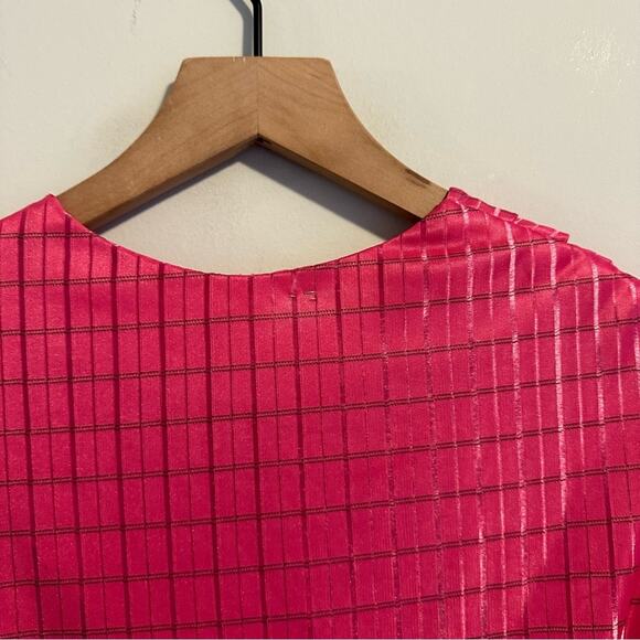 Vintage KR of NY Pink Plaid Maxi Dress Medium - Picture 6 of 11